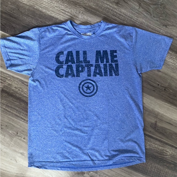 Marvel Other - Marvel Captain America Blue Mens short Sleeve T shirt Size Large